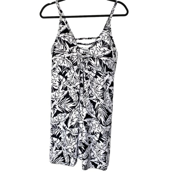 Summer Mae Maternity Tankini Womens 3X Black White Floral Adjustable NO BOTTOMS - Picture 1 of 10